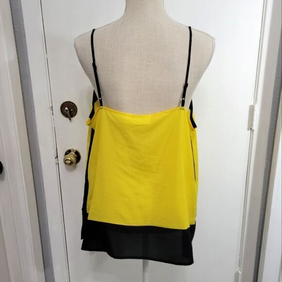 Bisou bisou yellow and black sleeveless blouse - Picture 3 of 11
